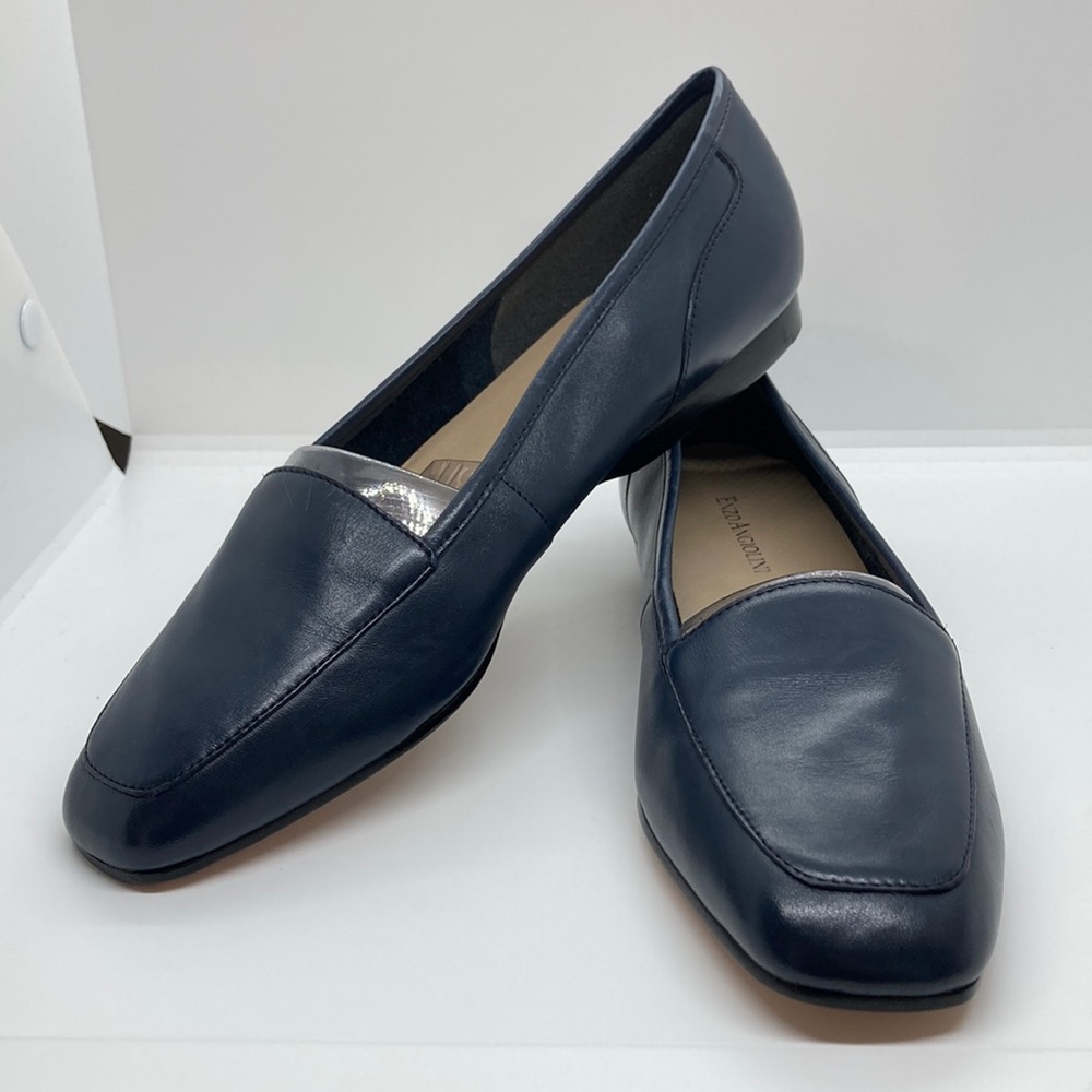 New Enzo Angiolini Women’s Navy Leather Liberty Flat/Loafer- Size 8.5N